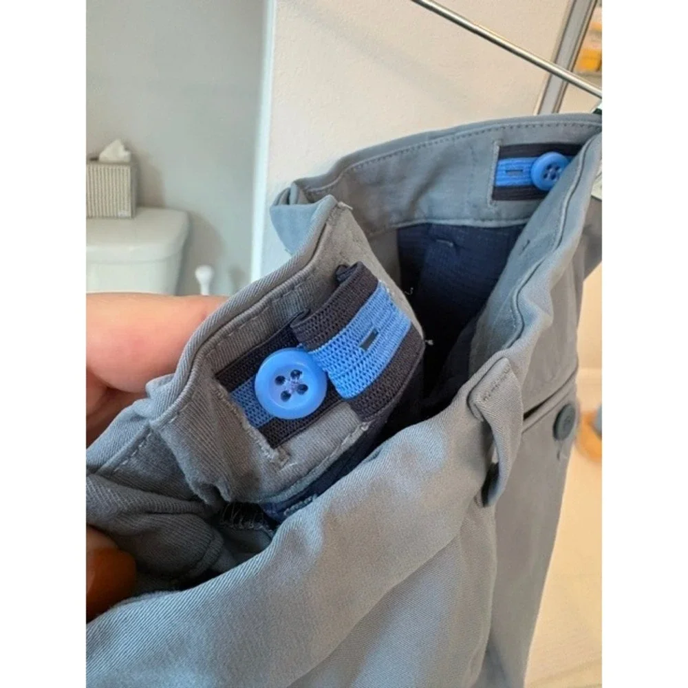 Vineyard Vines Boys Size 12 Performance Pants Blue Gray Stretch Chino Adjustable